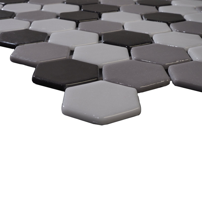 Glass Tile Love White Hot Love 11 in. X 16.325 in. Hexagonal Glass Mosaic Tile (10.76 sq. ft./case), Ideal for Kitchen Tile, Backsplash Tile, Bathroom Tile, and Pool Tile