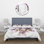 Purple Retro Flowers With Brown Leaves - Traditional Duvet Cover Set - Microfiber Polyester
