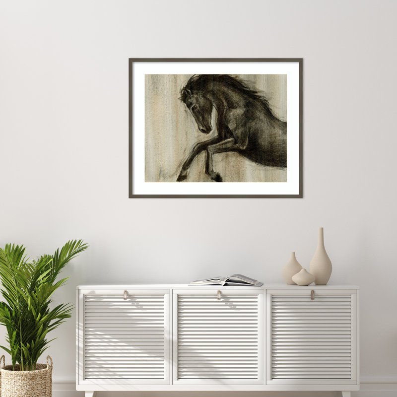 «Dynamic Stallion II» par Ethan Harper, impression sur bois encadrée, H 33 po x l 41 po