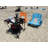 Square Metal Folding Outdoor Picnic Table , 4'' in. W 6'' in. D