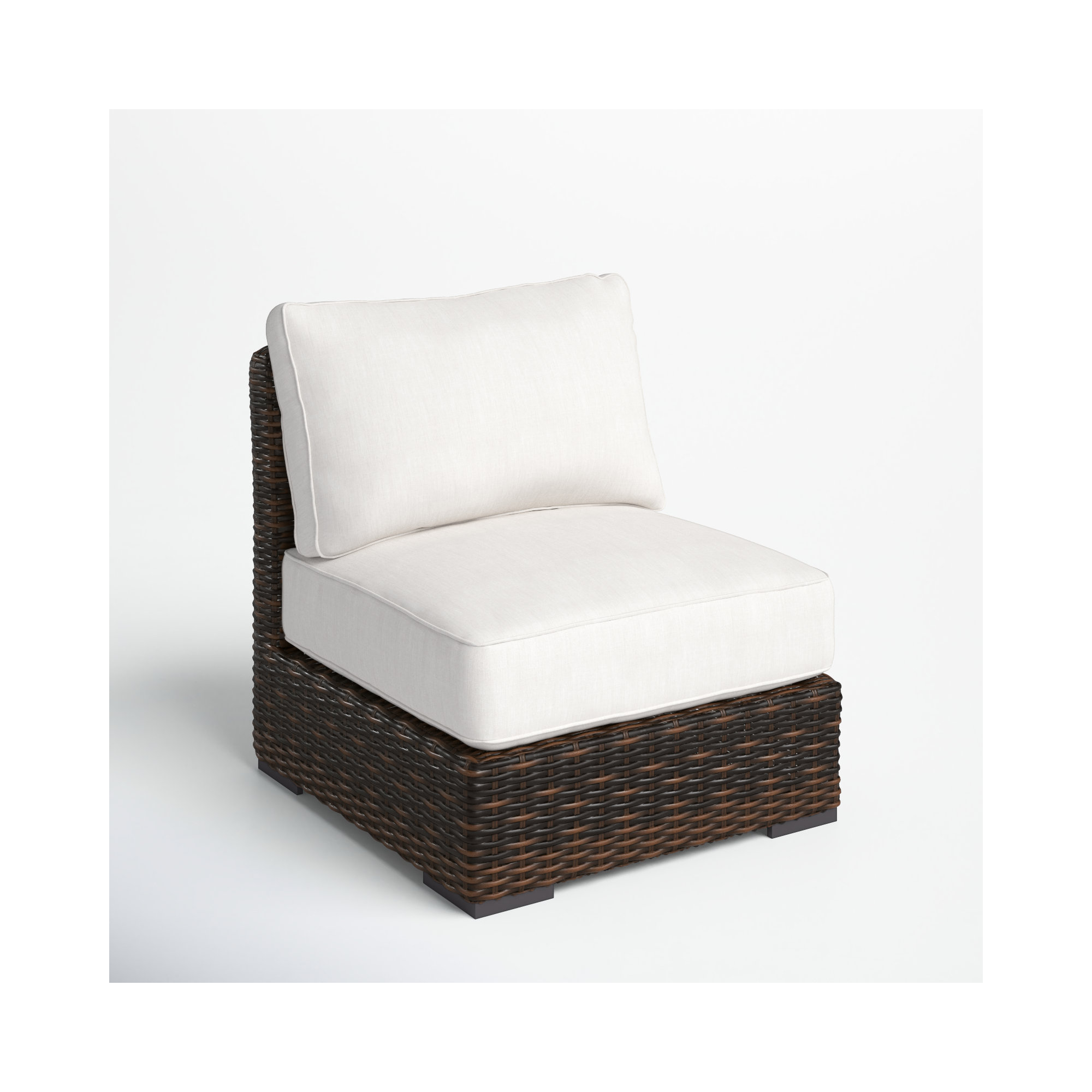 Naomie Armless Patio Chair with Sunbrella® Cushions, Canvas Flax Sunbrella® Canvas
