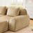82" Modern L-Shaped Modular Sectional Sofa For Living Room,Flannelette Fabric,Oversized 2-Seater Couch,Boneless Sofa ,Movable Ottoman,Buckle Connection,Anti-Slip Design,No Assembly,Light Camel-1738912433