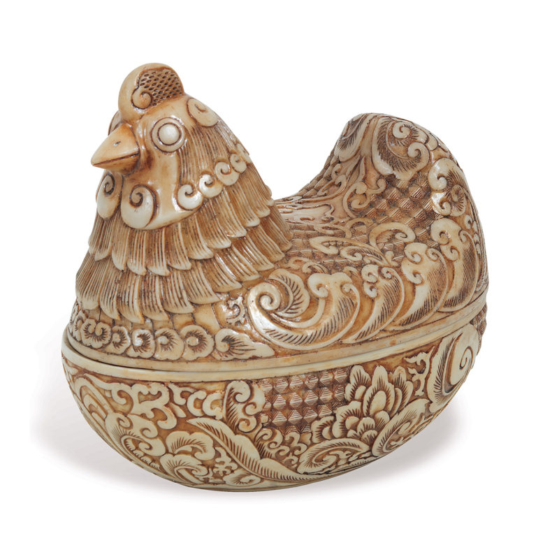 Stoneware Decorative Box, Brown