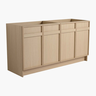 60" Freestanding Bathroom Vanity & 4 Soft-Close Cabinet Doors(Only Vanity, Without sink)