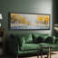 «Vibrant Autumn Abstract Birch Trees Nature Landscape», reproduction d'art sur toile-98042426-111176831