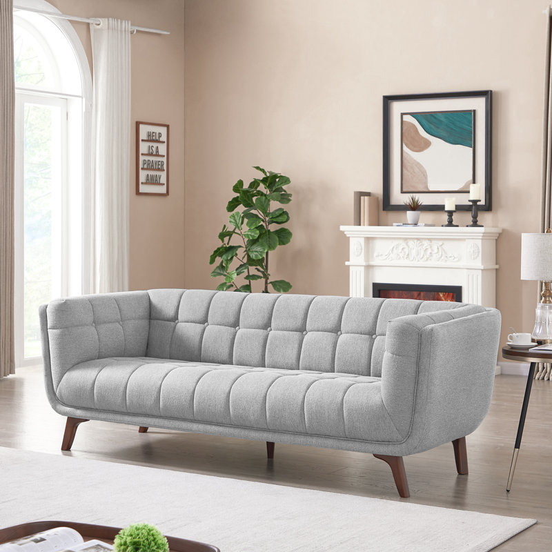 Ardrie 85" Flared Arm Sofa, Light Gray