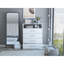 Commode Continental, plateau supérieur, quatre tiroirs, une tablette