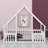 Whimsical Playhouse Floor Bed Solid Wood Frame With Enclosed Guardrails-1052505553