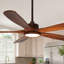Ventilateurs de plafond en bois 60 pouces avec lumière