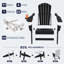 Ensemble de 5 chaises Adirondack en plastique Hdpe avec table d'appoint et repose-pieds - Ensemble de conversation pour l'extérieur-1873213461