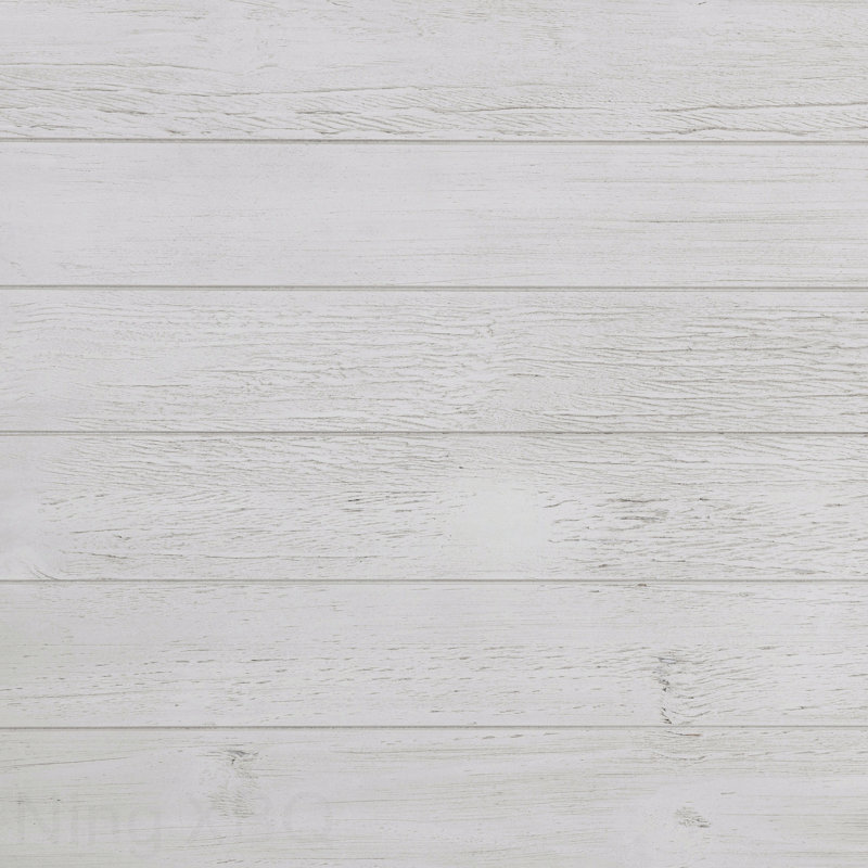 Table basse en bois blanc vieilli avec tablette