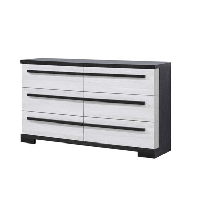 Six Drawers Dresser Wooden Storage Bedroom Furniture