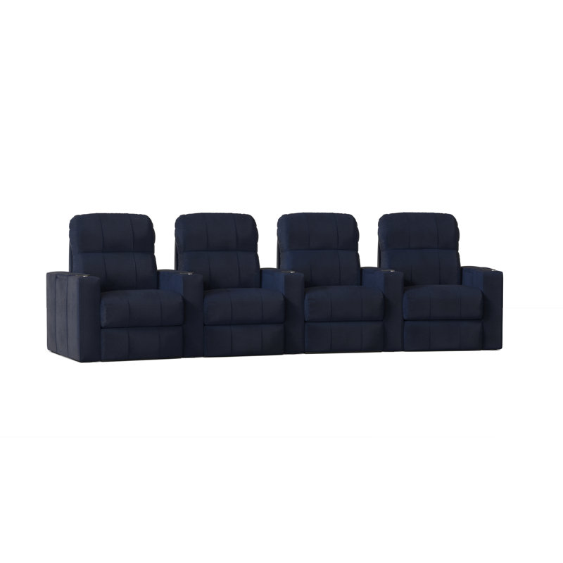 Siège de cinéma de 147 po de large avec porte-gobelet, Océan Smartsuede, Électrique