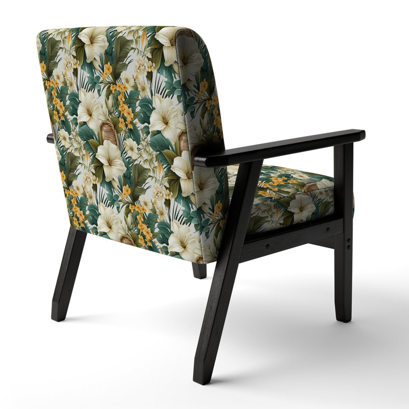 Chaise d'appoint rembourrée Boho Botanical Oasis Palm