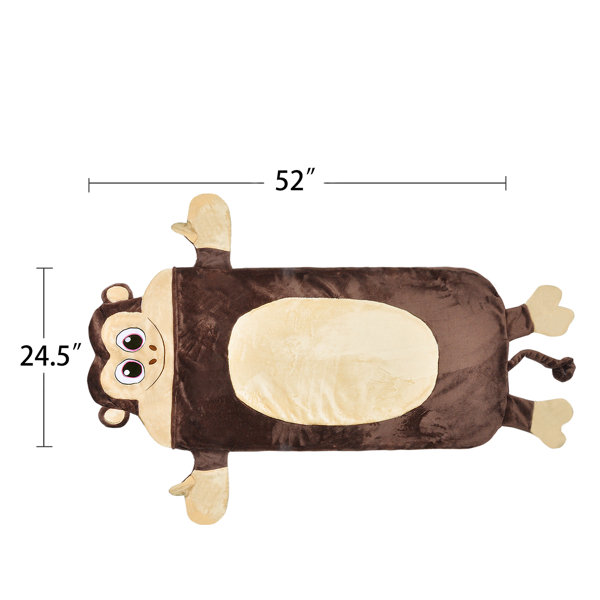 Catalonia Monkey Blanket for Kids, Hooded Wearable Snuggle Tail Blanket, Super  Soft Plush Sleeping Bags, All Seasons, Gift Idea