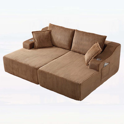 Canapé-lit surdimensionné double de 83 po avec canapé profond et 6 coussins pour un confort ultime
