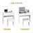 Makeup Desk With Drawer, Vanity Table Set With Flip-Up Mirror And Cushioned Stool, White