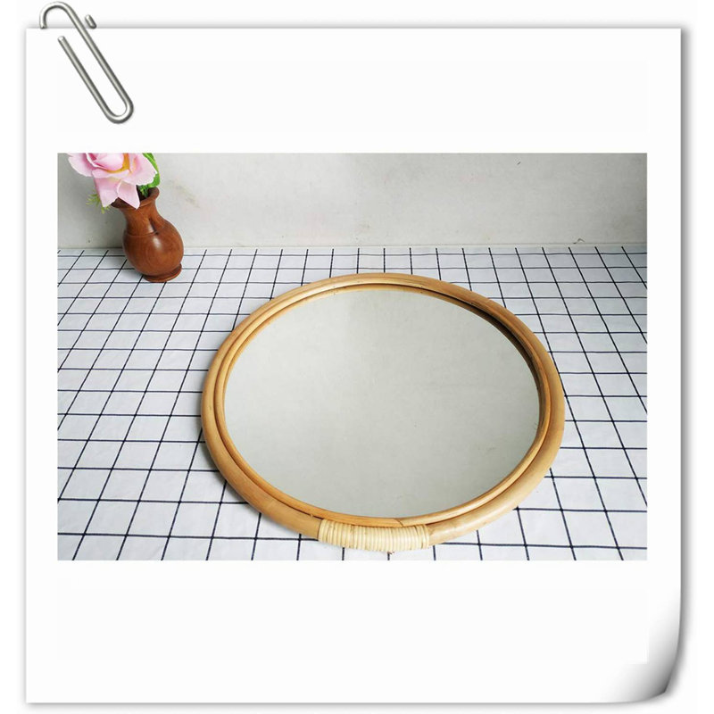 Décoration ronde de 16 po pour salle de bain en rotin