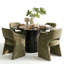 Ensemble de table de salle à manger pour 4 personnes avec table ronde et 4 chaises rembourrées en tissu-1986744183-1986744184