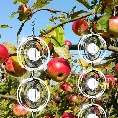 Bird Deterrent Wind Spinner Set, Stainless Steel Reflective Hanging Discs for Outdoor Garden and Patio, 12 Pcs