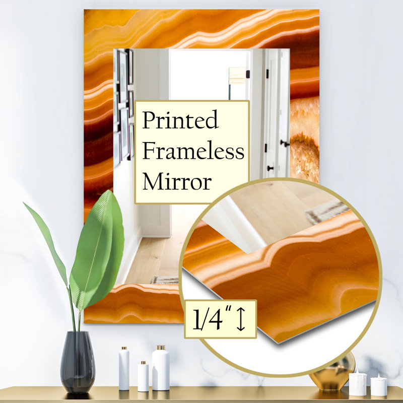 Miroir décoratif traditionnel en marbre geode, H 39,4 po x l 29,5 po
