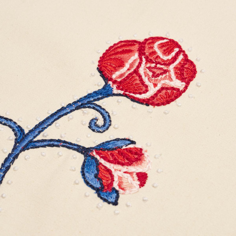 Schumacher X Backdrop Rhinestone Cowboy Embroidery Fabric, Poppy