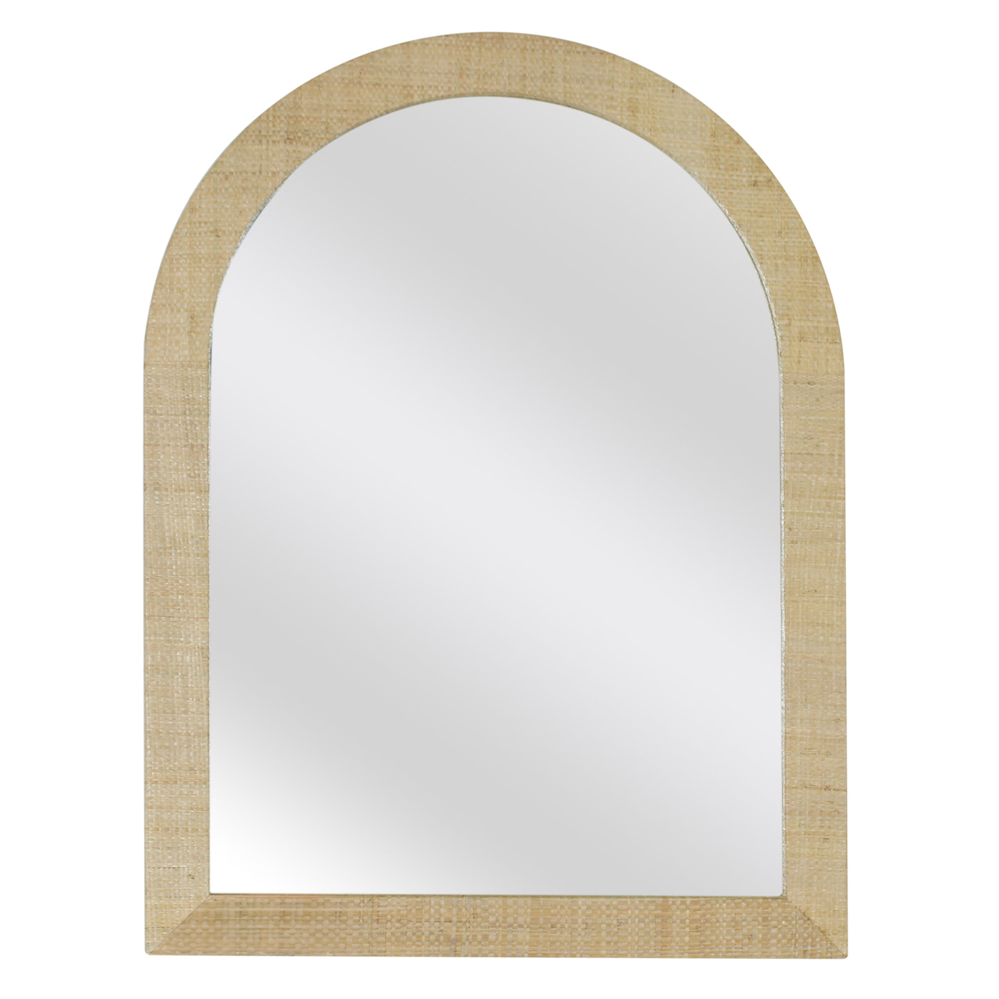 Gia Arched Raffia Mirror, Natural