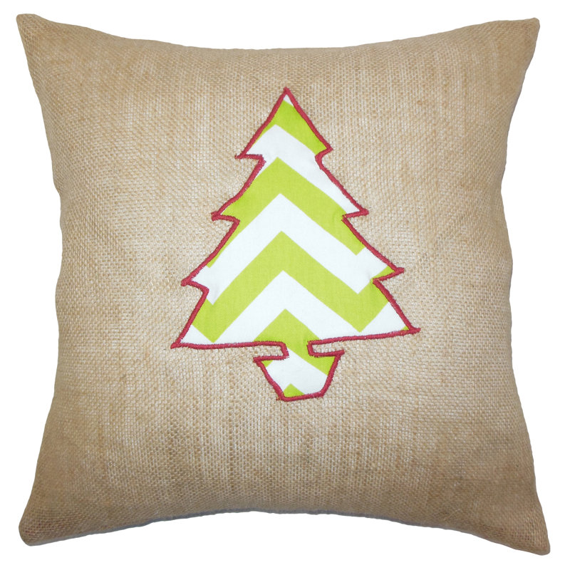 Coussin en lin carré arbre de noël