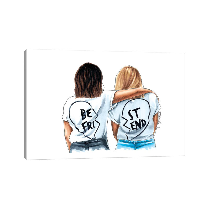 Best Friends by Elza Fouche - Painting on Canvas, Wrapped Canvas, 66.04 cm H x 45.72 cm W x 3.175 cm D