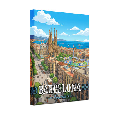 Paysages et paysages urbains Paysage urbain de Barcelone avec la Sagrada Familia et le parc