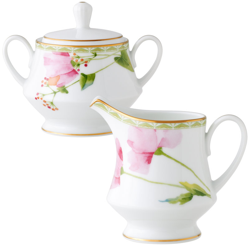 Ensemble sucrier et pot à crème Noritake Poppy Place