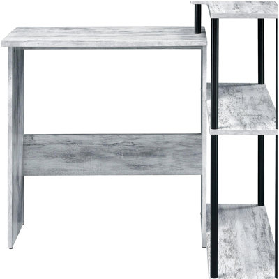 Bureau antique blanc et noir avec bibliothèque