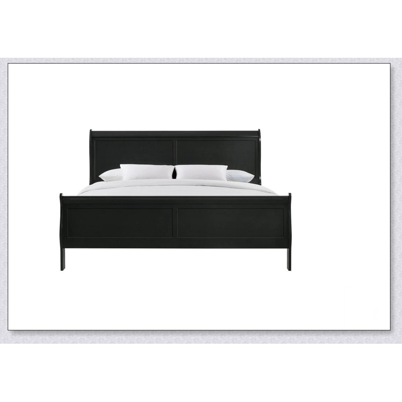 Mobilier de chambre à coucher en bois massif Louis Louis, Noir