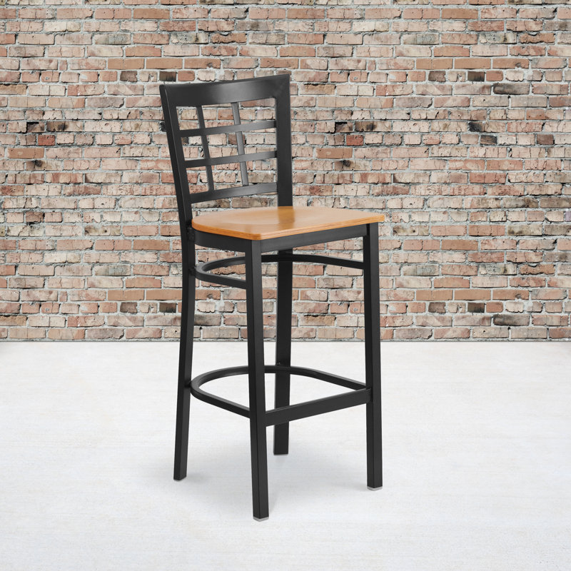 Tabouret de restaurant en métal Prompton, Naturel, 1