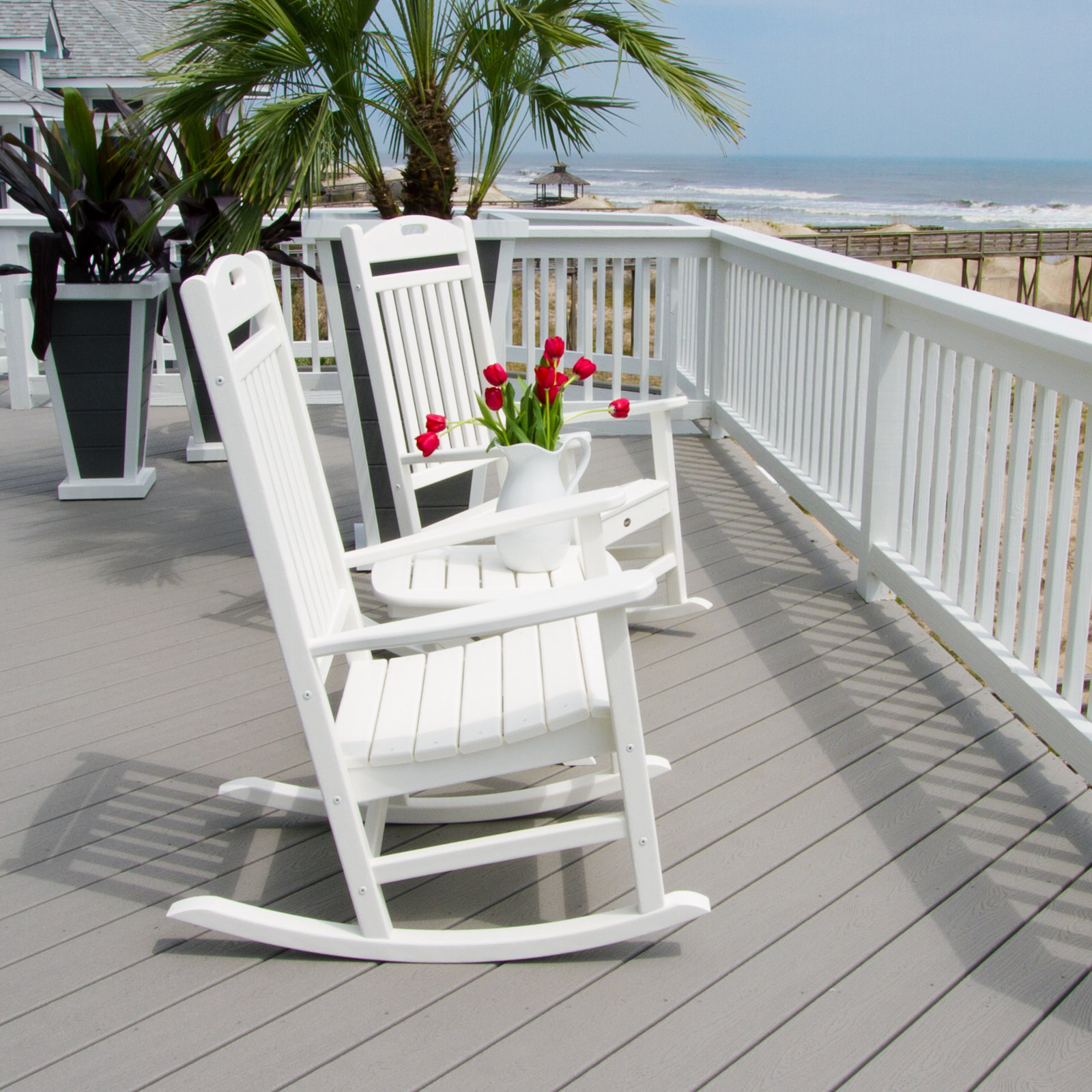 POLYWOOD® Yacht Club Patio Rocking Chair, Classic White