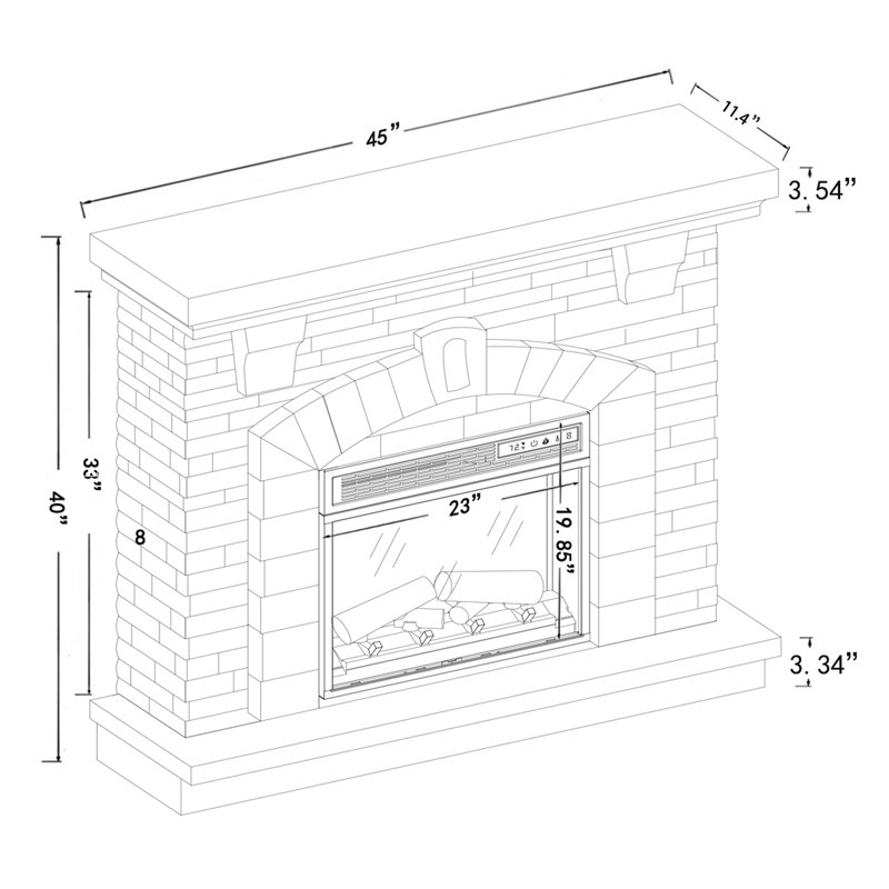Troy 45'' W Electric Fireplace, Tan