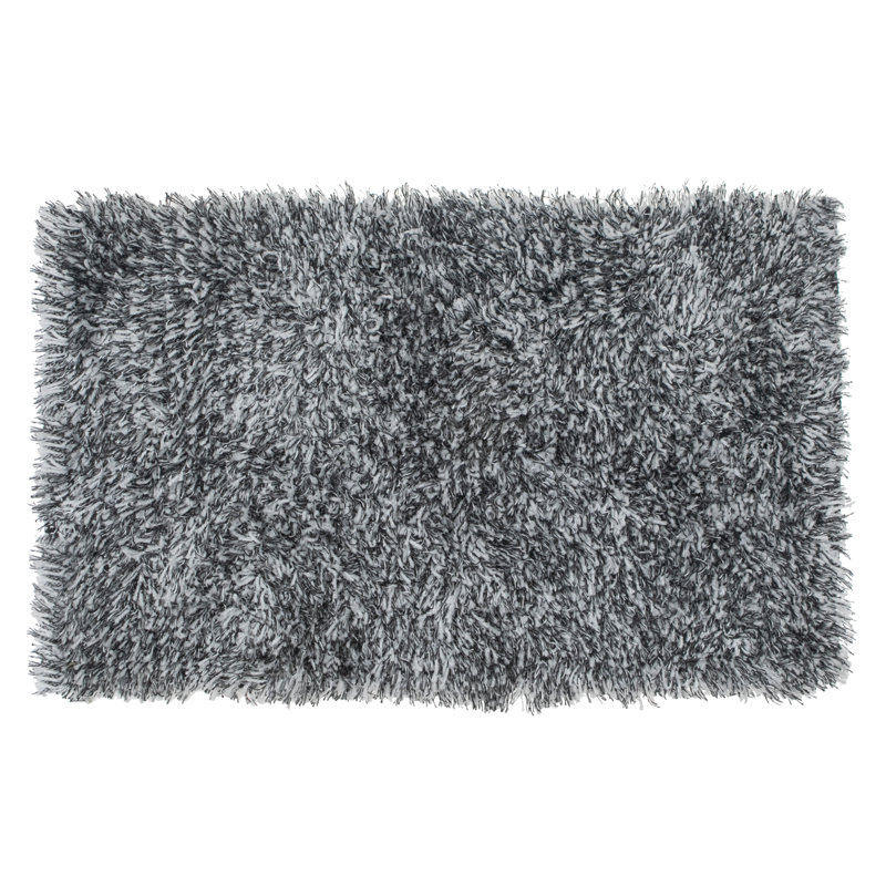 Izaias Cotton Blend Non-Slip Bath Rug, Black