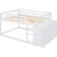 Lit superposé double avec rangement en bois massif blanc pour une apparence et une fabrication blanches-1028055671-1028055670