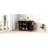 Black Kitchen Storage Island With Drop Leaf & 4 Door Shelves 56" Cart Charging Station Shelves,-1962880988