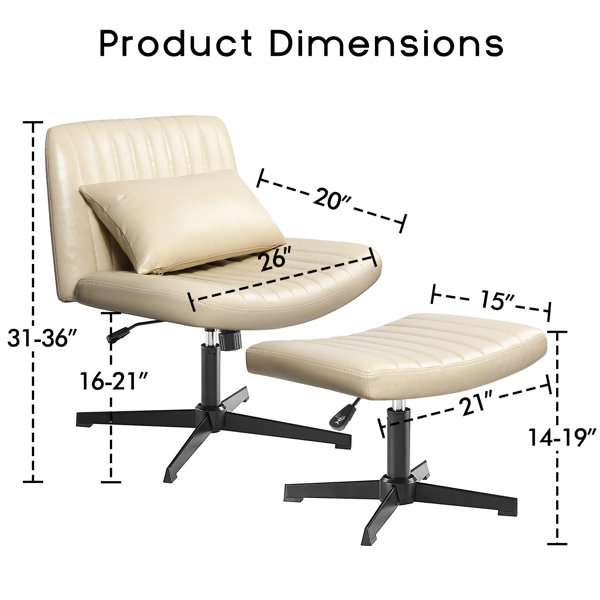 Shickley Oversize Criss Cross Task Chair with Comfortable Cushion Latitude Run Upholstery Color: Sage/White