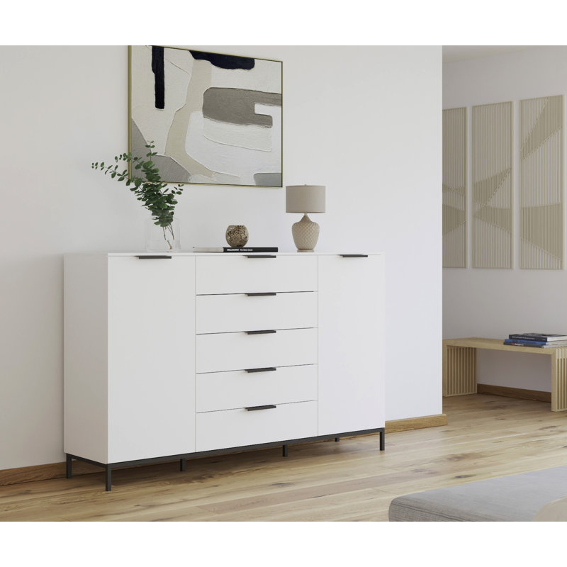 5 - Drawer Chest of Drawers, Alpine White/Graphite