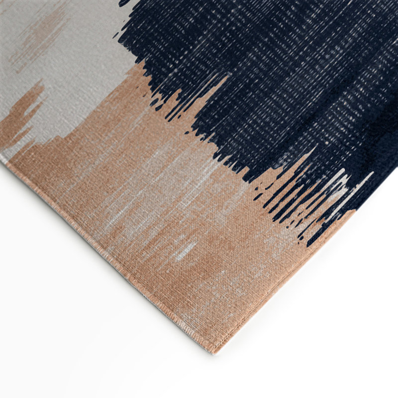 Watercolor Beige Indoor and Outdoor Area Rug, Rectangle 3' x 5'