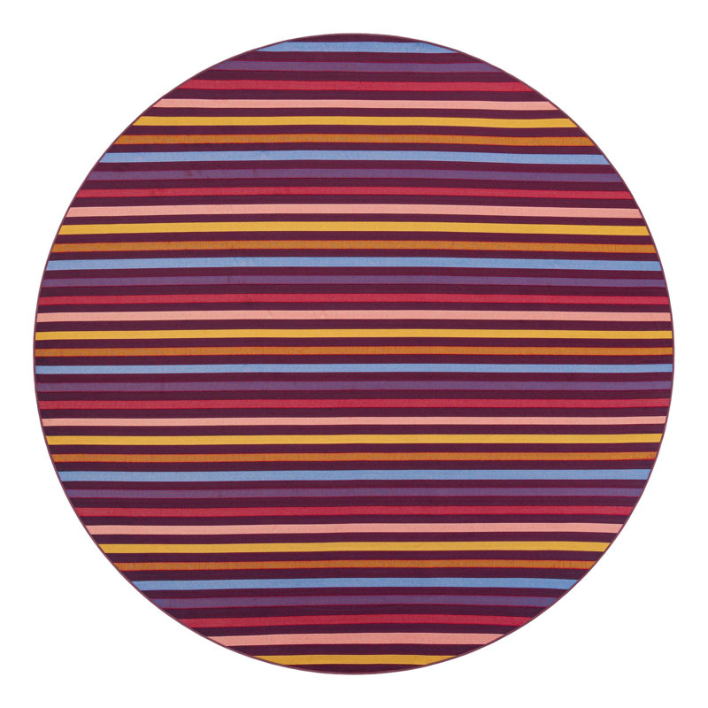 Grierson Striped Indoor / Outdoor Rug, Round 10'