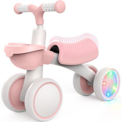 Vélo d'équilibre pour bébé pour les tout-petits de 1 an, cadre en aluminium léger sans pédale avec panier, jouet rigide pour enfant