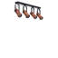 Élégant lustre noir et noyer, structure en métal, 10,6 x 2,4 x 1,2 pouces | Comprend un capuchon en bois de diamètre de 3,1 po x 5,9 po, hauteur totale: 10,2 po | 4 x douilles GU10 (ampoules non incluses), éclairage élégant pour la décoration intérieure-682516935-682516937-682516936