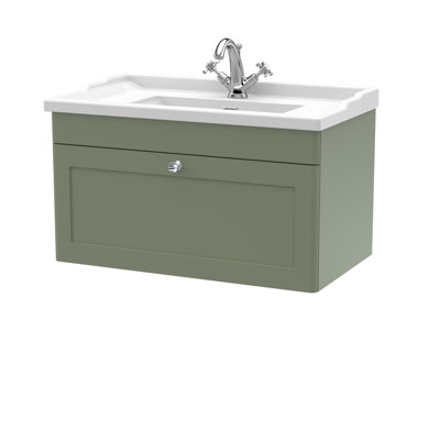 Classique 820mm Double Bathroom Vanity with Drop In Vitreous China Basin