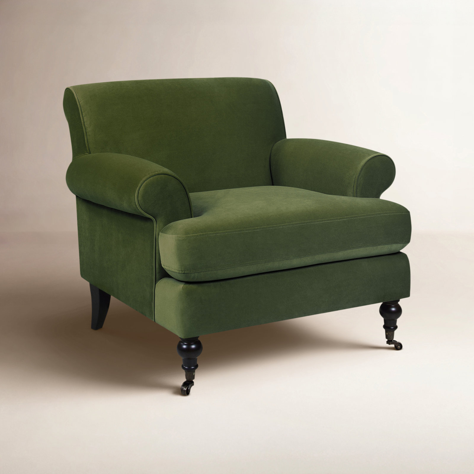 Harbor Armchair, Olive Green Velvet