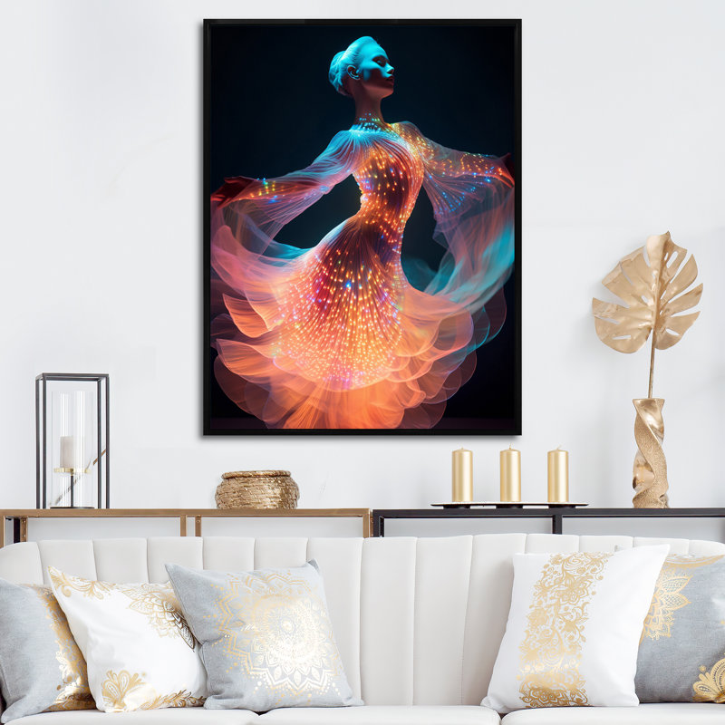 «Translucent Light Dancer I», reproduction sur toile, H 32 po x l 16 po x P 1 po, Cadre flottant noir