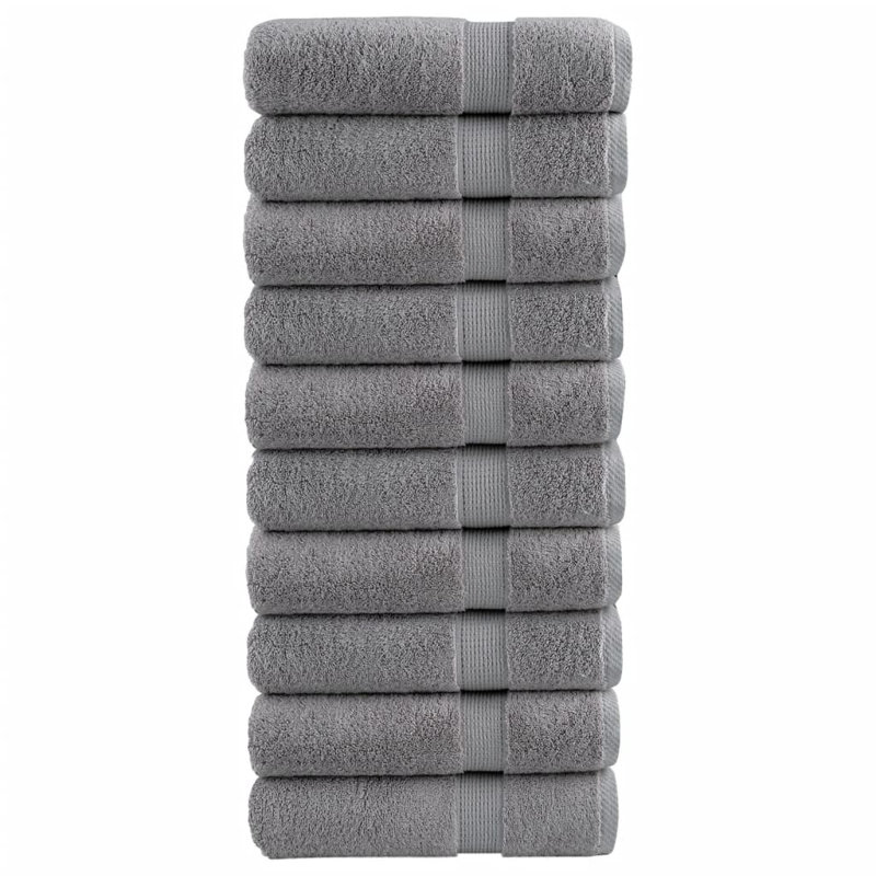 Premium Shower Towels SOLUND 10Pcs 600Gsm, Bath Towel - 10 Pack, Grey