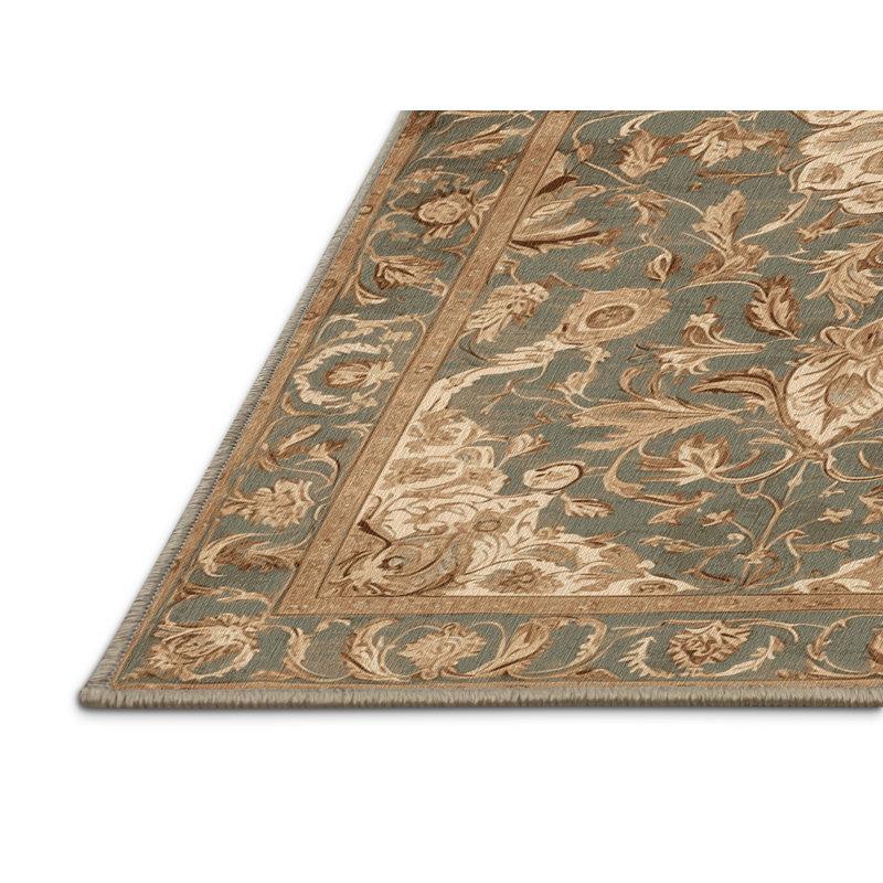 Machine Washable Persian Brown Area Rug, Rectangle 4' x 6'